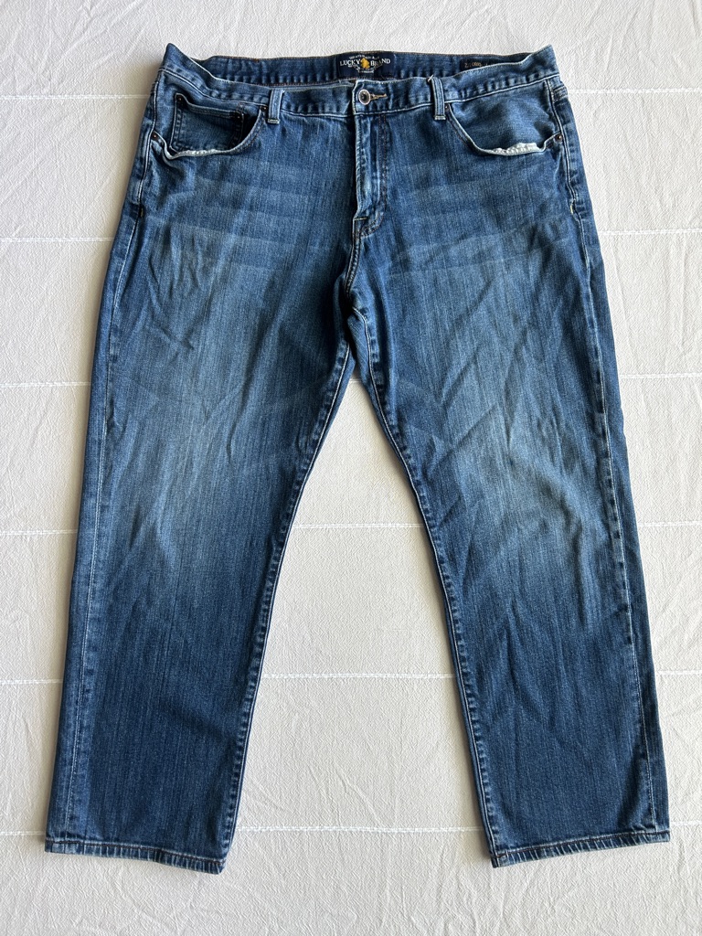 Lucky Brand Mens Relaxed Medium Blue Denim Jeans